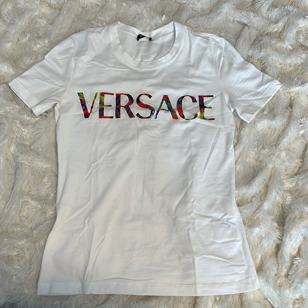 VERSACE LOGO LETTERING T SHIRT